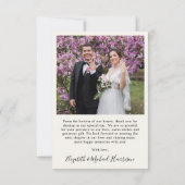Carte De Remerciements Chic Arch Photo Mariage (Dos)