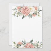 Carte De Remerciements Chic Blush Pink Ivory Floral Mariage (Dos)