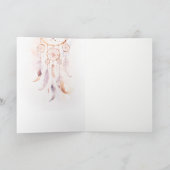 Carte De Remerciements Chic Boho Feather Dreamcatcher Watercolor Mariage (Intérieur)