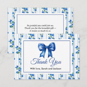 Carte De Remerciements Chic Boho Fleur Bleue Sauvage Garçon floral Baby S