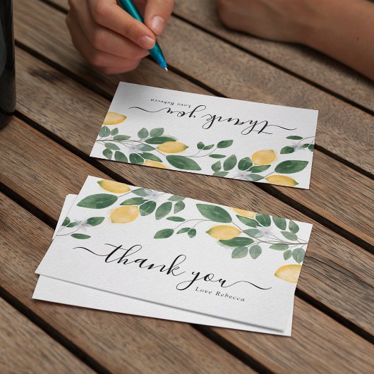 Carte De Remerciements Chic Boho Lemon & Greenery Aquarelle 