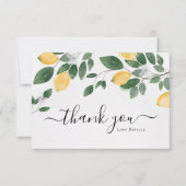 Carte De Remerciements Chic Boho Lemon & Greenery Aquarelle  (Devant)