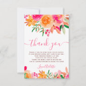 Carte De Remerciements Chic Bold chute d'eau fleurie douche nuptiale (Devant)