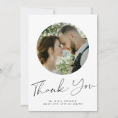 Carte De Remerciements Chic calligraphie 2 mariage photo (Devant)