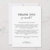 Carte De Remerciements Chic Calligraphie Coeur Script Photo Mariage (Dos)