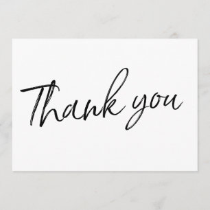 Carte De Remerciements Chic Calligraphie Main Lettré Mariage "Merci"