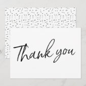 Carte De Remerciements Chic Calligraphie Main Lettré Mariage "Merci" (Devant / Derrière)