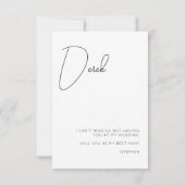 Carte De Remerciements Chic Calligraphie photo Best Man Proposition Card (Dos)