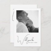 Carte De Remerciements Chic Calligraphie photo Best Man Proposition Card (Devant / Derrière)