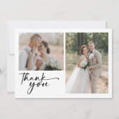 Carte De Remerciements Chic Calligraphie Script Mariage photo (Devant)