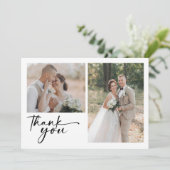 Carte De Remerciements Chic Calligraphie Script Mariage photo (Debout devant)