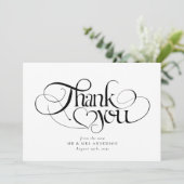 Carte De Remerciements Chic Calligraphie Script Mariage photo (Debout devant)
