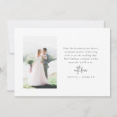 Carte De Remerciements Chic Calligraphie Script Mariage photo (Dos)