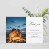 Carte De Remerciements Chic Calligraphie Script Mariage photo (Debout devant)