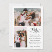 Carte De Remerciements Chic Calligraphie Script Mariage photo (Devant)