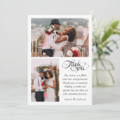 Carte De Remerciements Chic Calligraphie Script Mariage photo (Debout devant)