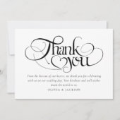 Carte De Remerciements Chic Calligraphie Script Mariage photo (Devant)
