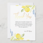 Carte De Remerciements Chic citrons aquarelle (Devant)