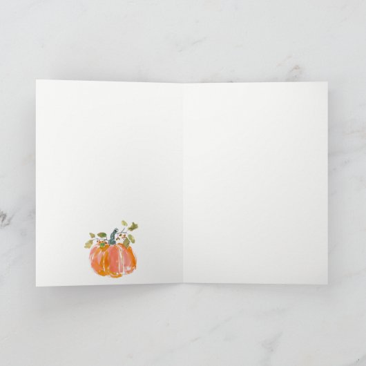 Carte De Remerciements Chic Citrouille de récolte d'automne Mariage d'aqu (Intérieur)