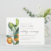 Carte De Remerciements Chic Citrus Orange Botanical Mariage Boho Invitati (Debout devant)