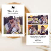 Carte De Remerciements Chic Coquette Bow avec photo | Mariage