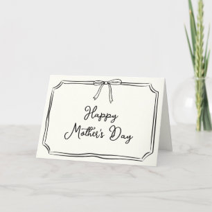 Carte De Remerciements Chic Coquette Bow Dessin Happy Mother's Day Card