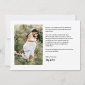 Carte De Remerciements Chic Custom Wedding photo Blush Pink (Dos)