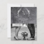 Carte De Remerciements Chic Dirty Alternative Photo Chalkboard Wedding (Devant)