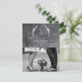Carte De Remerciements Chic Dirty Alternative Photo Chalkboard Wedding (Debout devant)