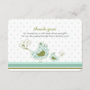 Carte de remerciements chic d'oiseau de maman