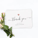 Carte De Remerciements Chic Elegant Moderne Script Rose Gold Heart<br><div class="desc">Ce coeur d'or rose moderne et chic,  merci de noter,  présente des calligraphies de script à la main avec vos noms dans une élégante typographie serif. C'est la version classique sur blanc.</div>