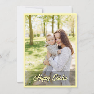 Carte De Remerciements Chic Élégant Photo Pâques Joyeuses au Pastel