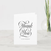 Carte De Remerciements Chic Elegant Script Black & White Baby Shower (Devant)