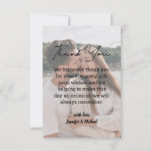 Carte De Remerciements chic et manuscrite photo mariage (Dos)