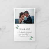 Carte De Remerciements Chic Eucalyptus Foliage Minimal Mariage Photo (Intérieur)