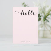 Carte De Remerciements Chic Flat Note Nom Hello Stylish Rose Black Girl (Debout devant)