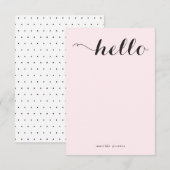Carte De Remerciements Chic Flat Note Nom Hello Stylish Rose Black Girl (Devant / Derrière)