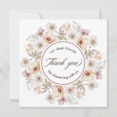 Carte De Remerciements Chic Fleurs Aquarelle Bébé en Fleur Mariage Shower (Devant)