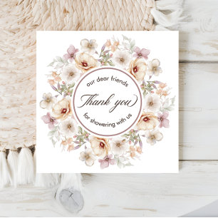 Carte De Remerciements Chic Floral Watercolor Baby in Bloom Baby shower