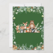 Carte De Remerciements Chic Forest Greenery Baby shower d'animaux de bois (Dos)