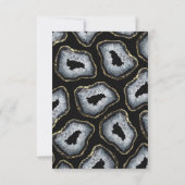 Carte De Remerciements Chic Gold Black White Agate Geode Stones (Dos)