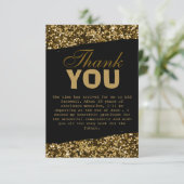 Carte De Remerciements Chic Gold Parties scintillant Sparkles Retraite Pa (Debout devant)