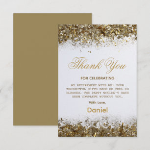 Carte De Remerciements Chic Gold Surprise Retraite Party 2025