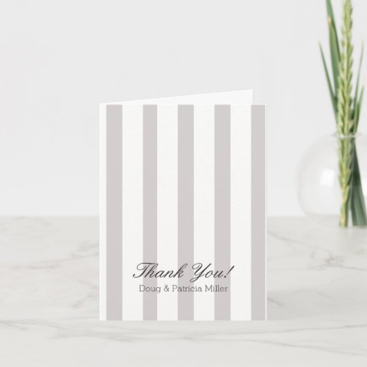Carte De Remerciements Chic Grey and white stripes Thank You (Devant)