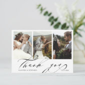 Carte De Remerciements Chic Hand Lettré 4 Mariage photo (Debout devant)