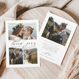 Carte De Remerciements Chic Hand Lettré 4 Mariage photo