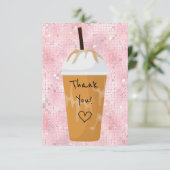 Carte De Remerciements Chic Iced Café Bling Rose (Debout devant)