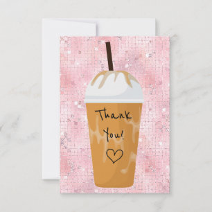 Carte De Remerciements Chic Iced Café Bling Rose