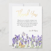 Carte De Remerciements Chic Lavander Papillons Botanique (Devant)