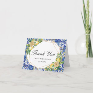 Carte De Remerciements Chic Lemon Baby shower nuptial méditerranéen